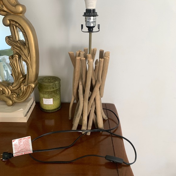 Natural Driftwood Table Lamp Coastal Rustic Wood Branch Accent Light 21" - Picture 3 of 8